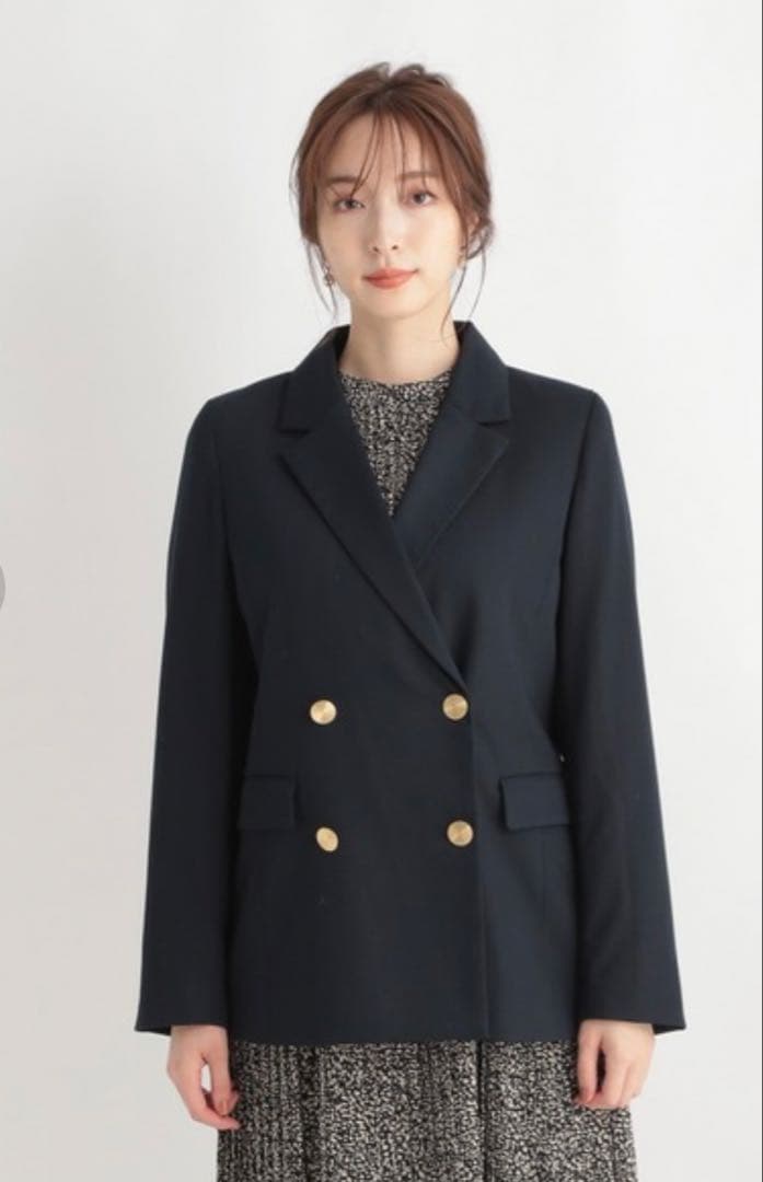 美品✨Andemiu キンボタンダブルジャケット　テーラージャケット　ネイビー