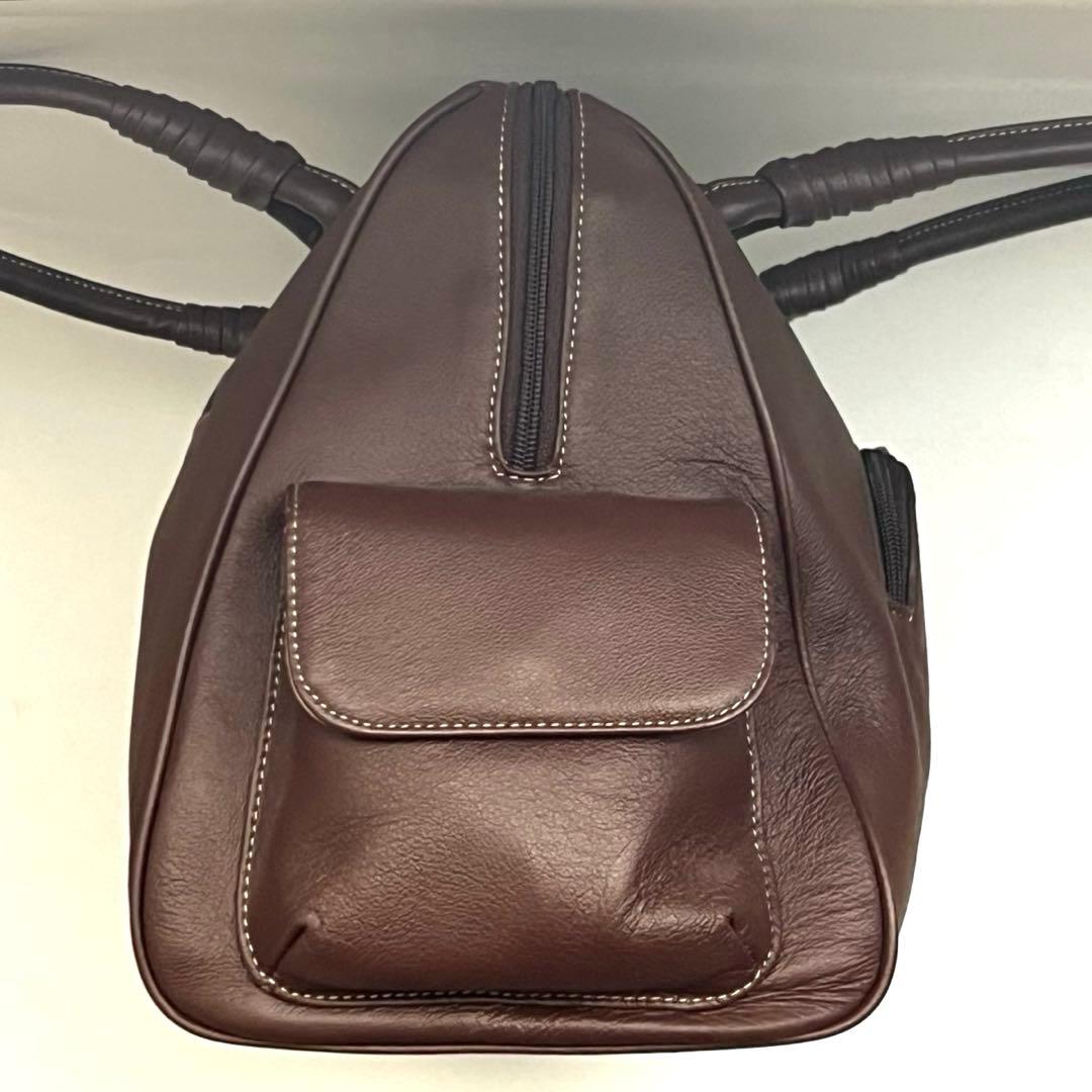 極美品✨濱野皮革工藝 HAMANO 豚革 2wayボストンバッグ 皇室御用達 茶