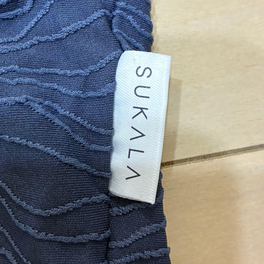 スカーラ　SUKALA キャップスリーブトップス　Mサイズ　スモークブルー