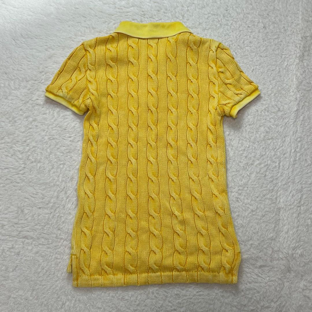 ポロラルフローレン ケーブルニットポロシャツ　ポニー刺繍　ウォッシュ加工　XS