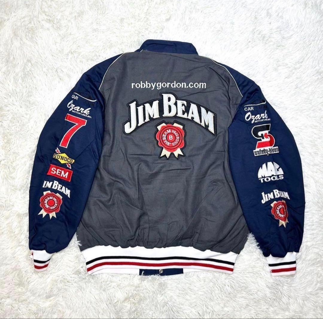 JH DESIGN レーシングジャケット ジムビーム　ダークグレー/ネイビー