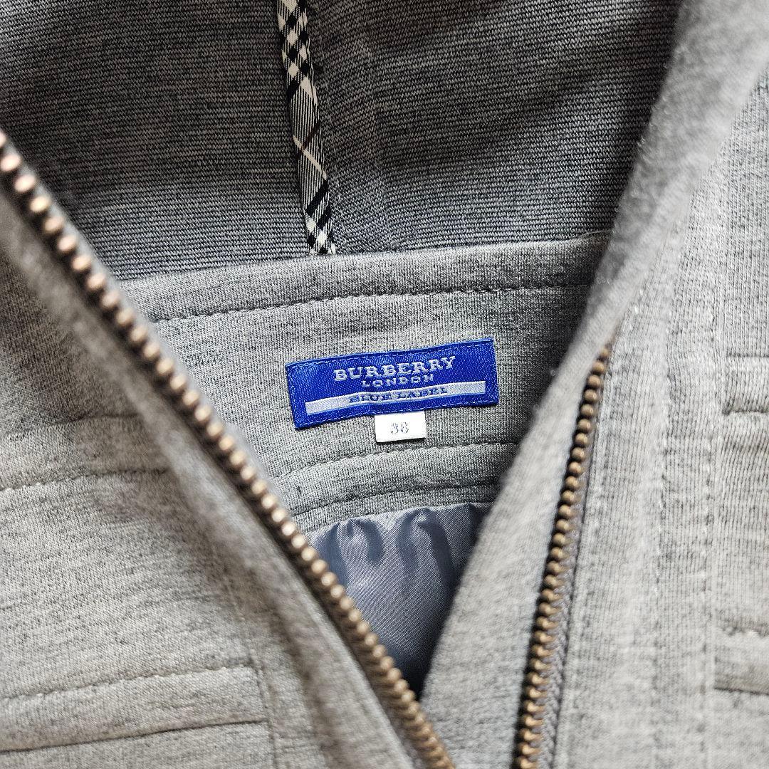 美品 BURBERRY BLUE LABEL ワンピース ジップアップ　グレー