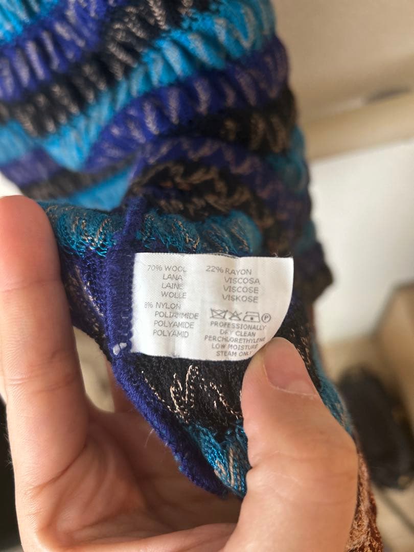 MISSONI ストライプ Vネック 長袖ワンピース