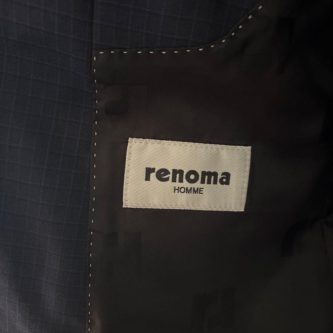 renoma HOMME レノマ　ネイビー スーツ　AB5 チェック