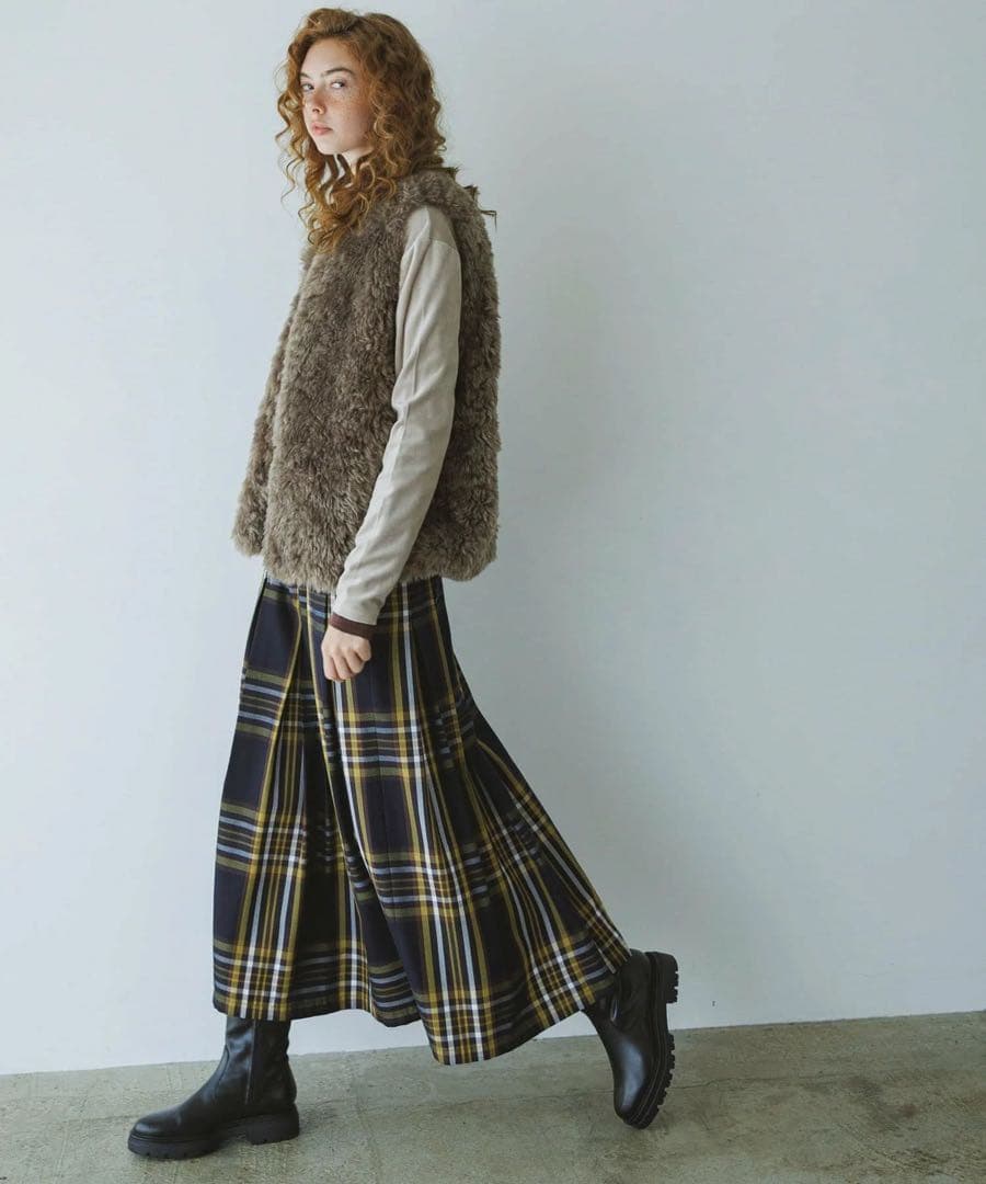 新品☆ アーバンリサーチ サニーレーベル　タックチェックイージースカート　38