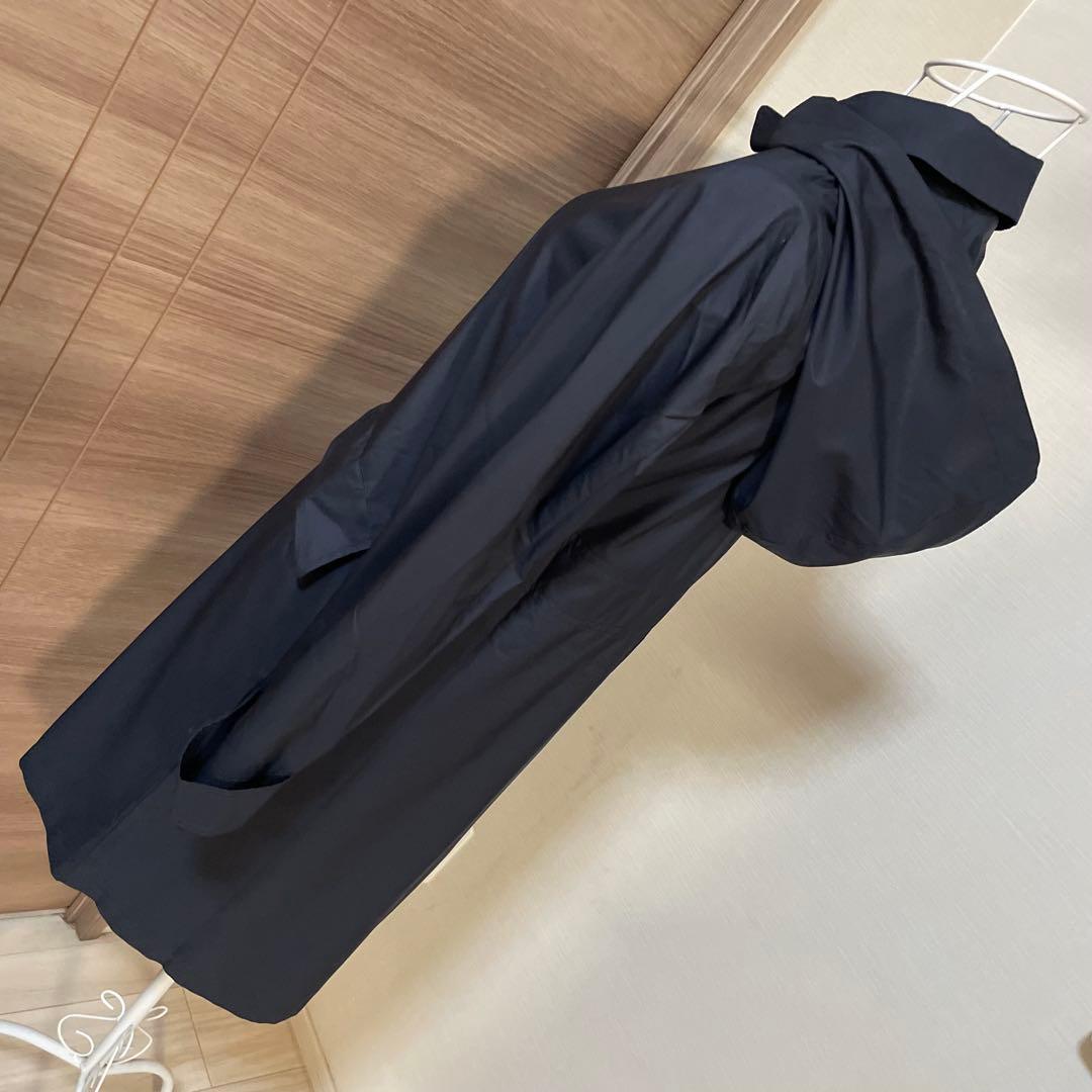 美品☆アベニールエトワール 上品ネイビー美ラインコート♡軽量　フード付き
