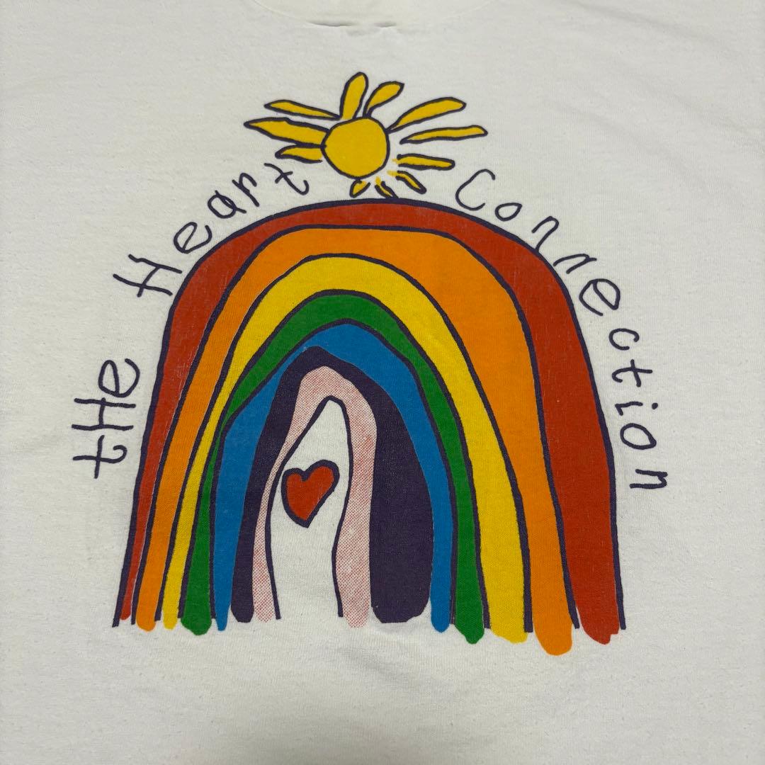 断*イ様 90s USA製 ヴィンテージ　Tシャツ　虹　企業　レインボー　ハート
