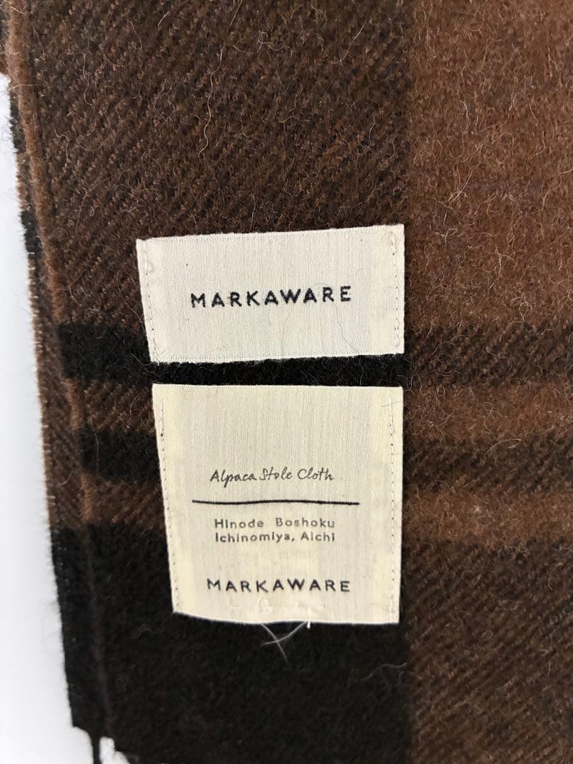 MARKAWARE アルパカストール　Brown Plaid
