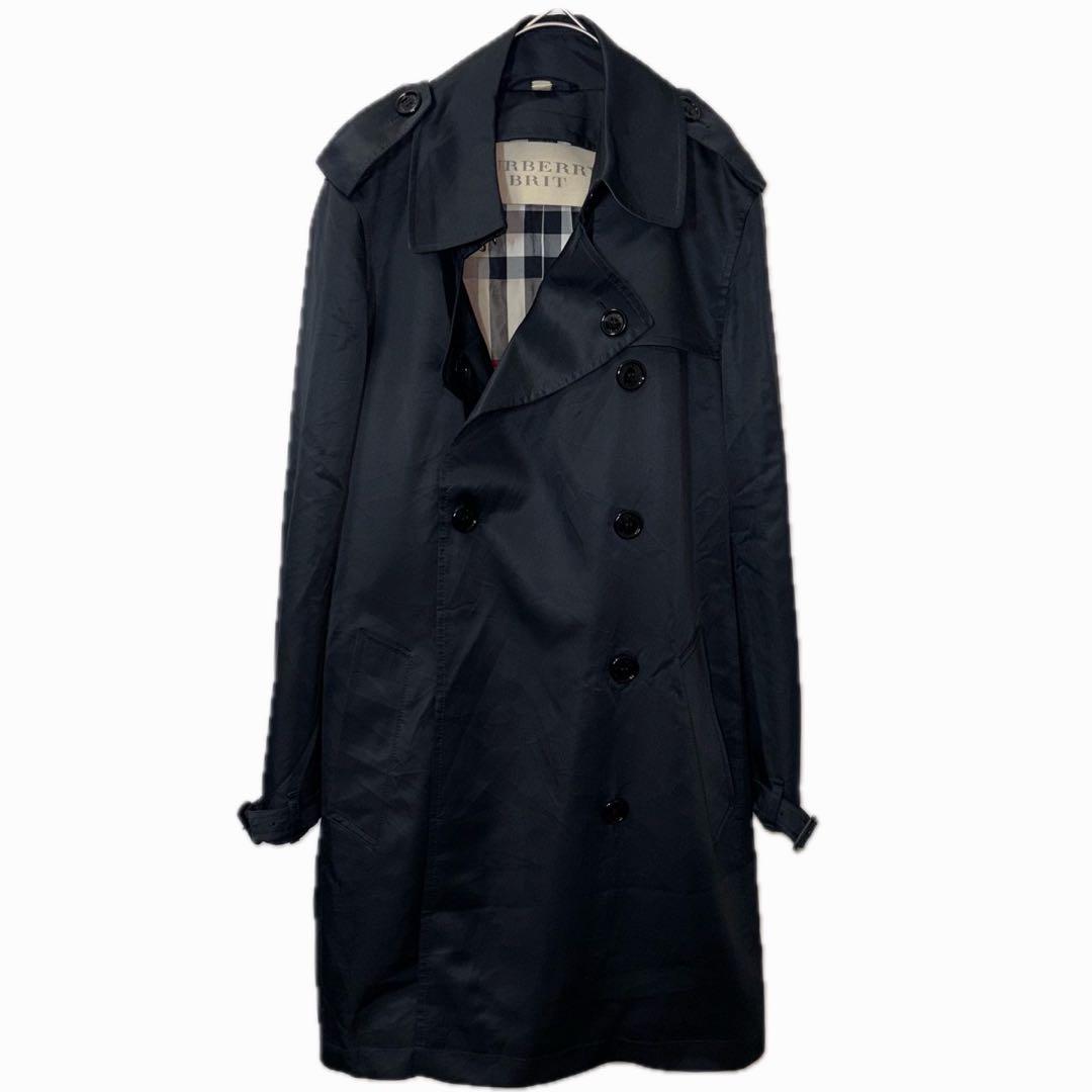 Burberry Britトレンチコート アウター 黒 ノバチェック バーバリー