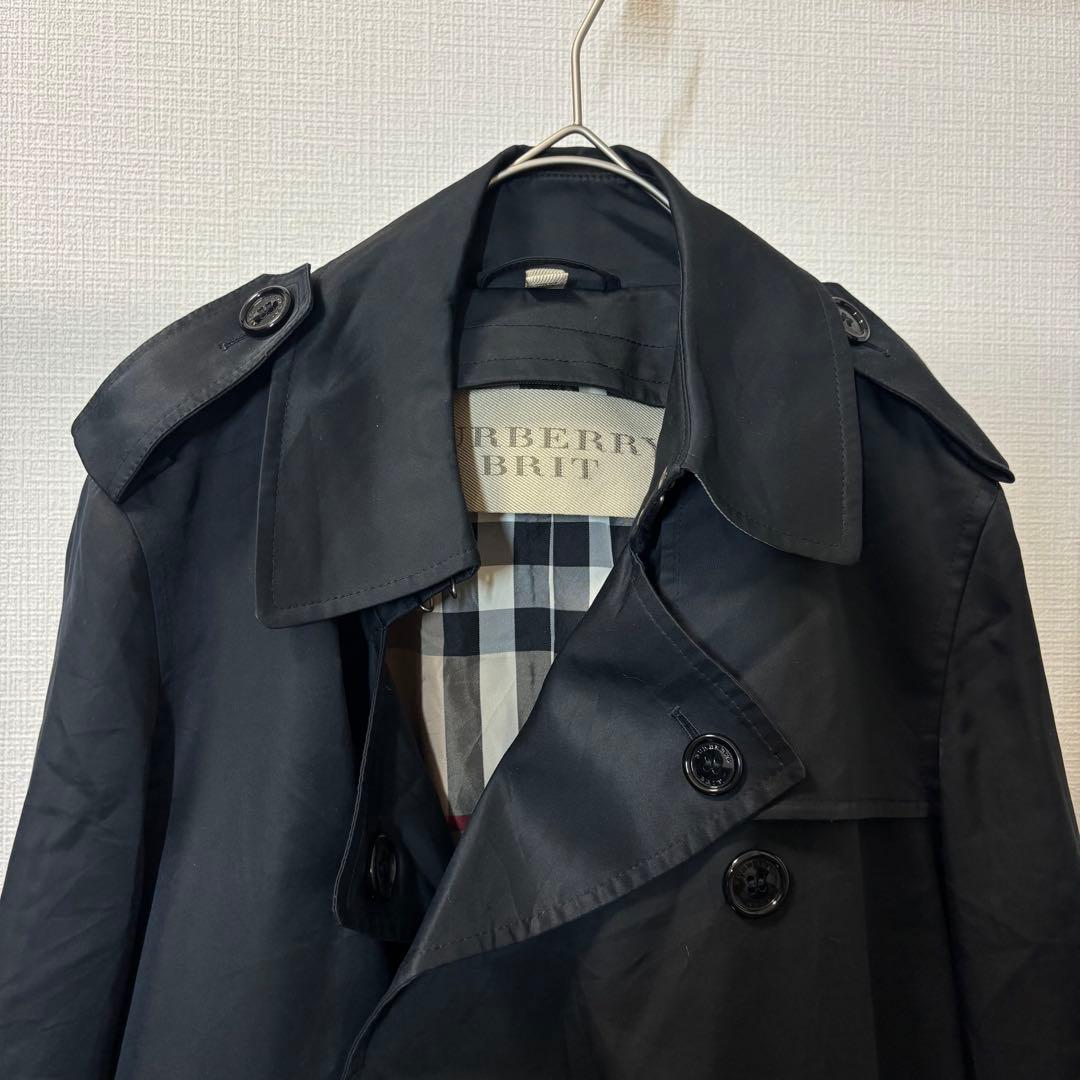 Burberry Britトレンチコート アウター 黒 ノバチェック バーバリー