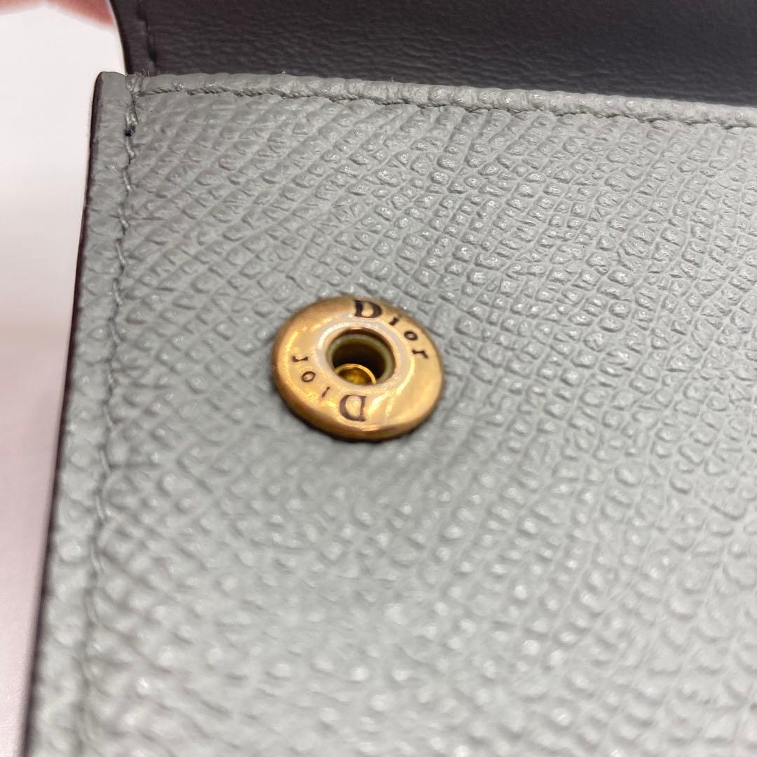 Dior ディオール 三つ折り財布 サドル ロータスウォレット ブルーグレー