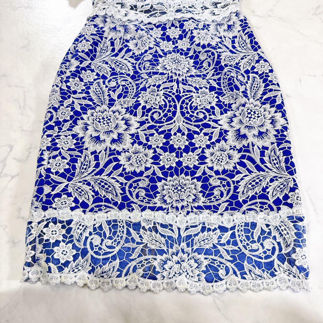 TADASHI SHOJI 総レースワンピース　綿混　パーティー　刺繍　結婚式