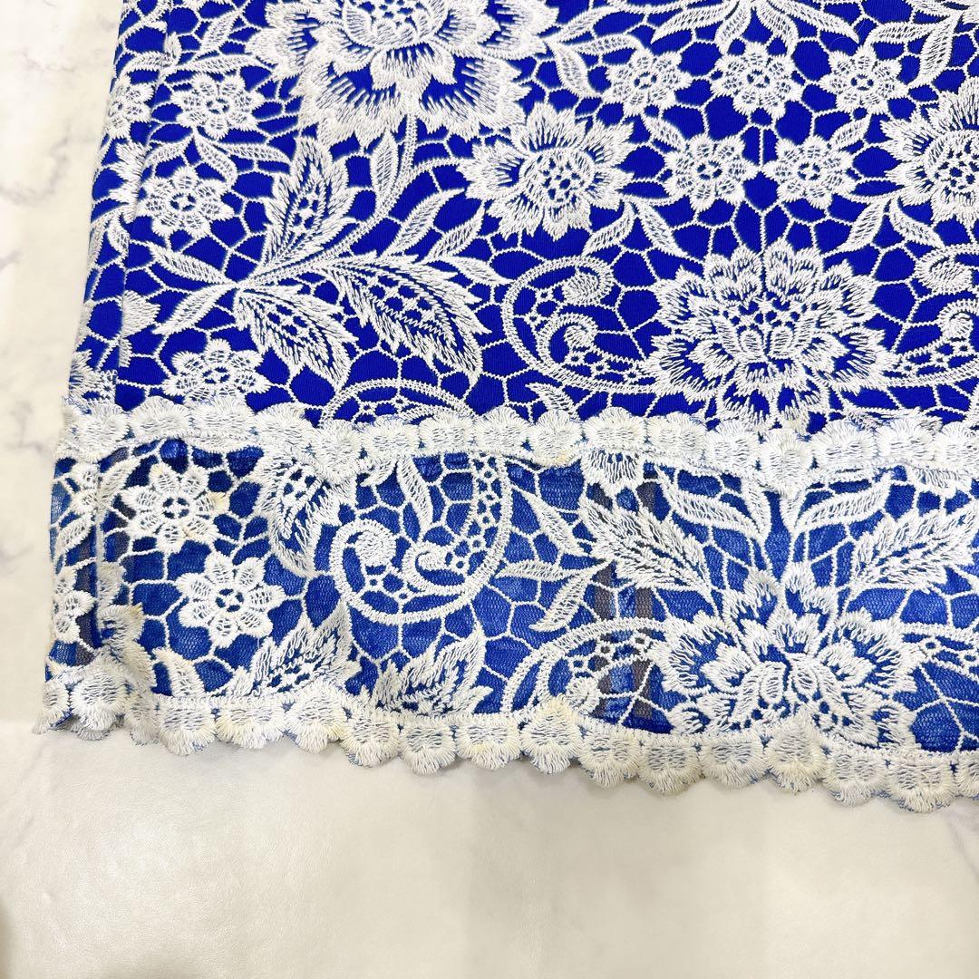 TADASHI SHOJI 総レースワンピース　綿混　パーティー　刺繍　結婚式