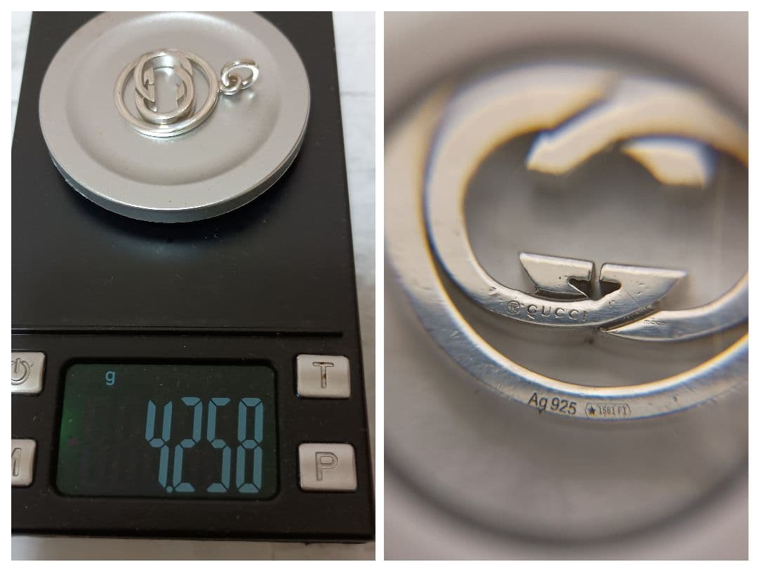 GUCCI ダブルGロゴ ネックレス 50cm SILVER925