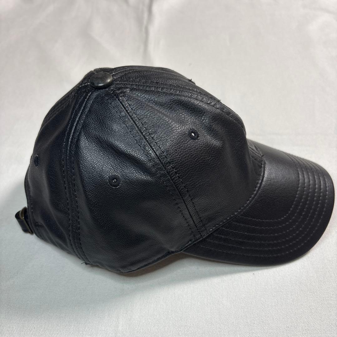 美品 希少品 CHAPS Ralph Lauren オールレザー キャップ 羊革