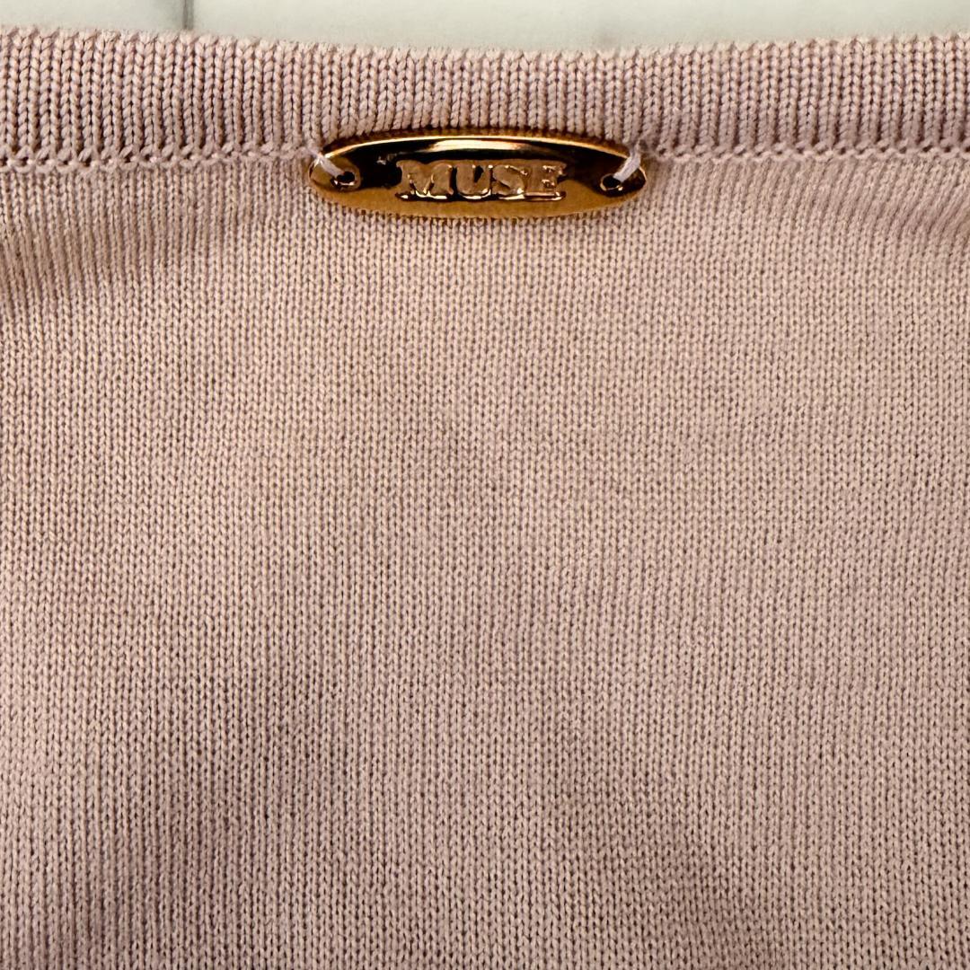 美品　MUSE ドゥーズィエムクラス　クルーネックカーディガン　金ボタン 38