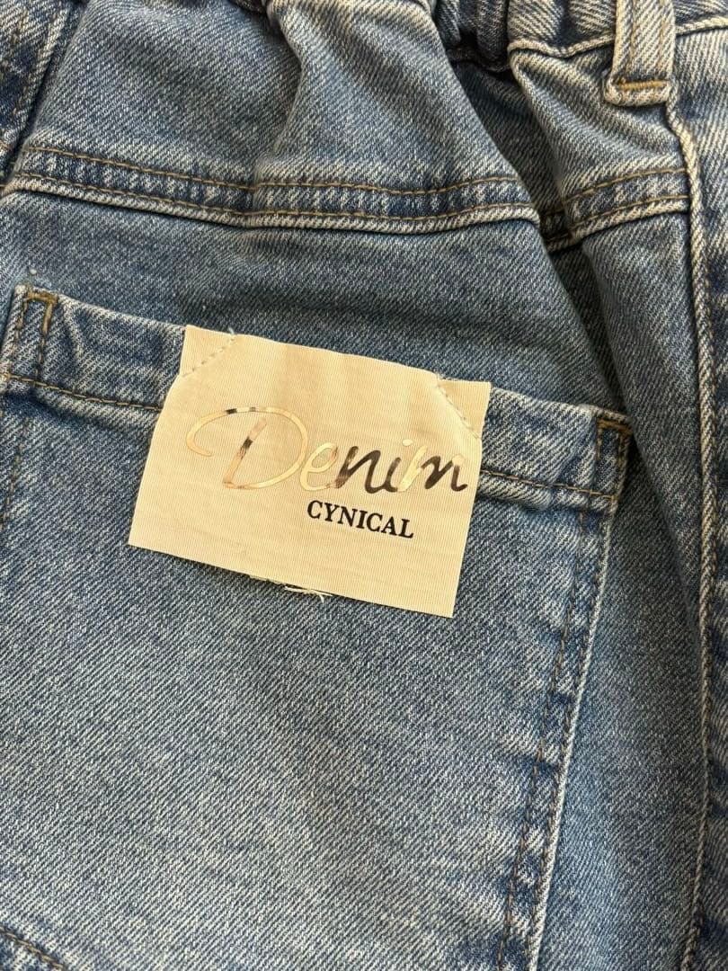 【logos】Mal. レレレさん シニカル ワイドデニムパンツ ブルーL