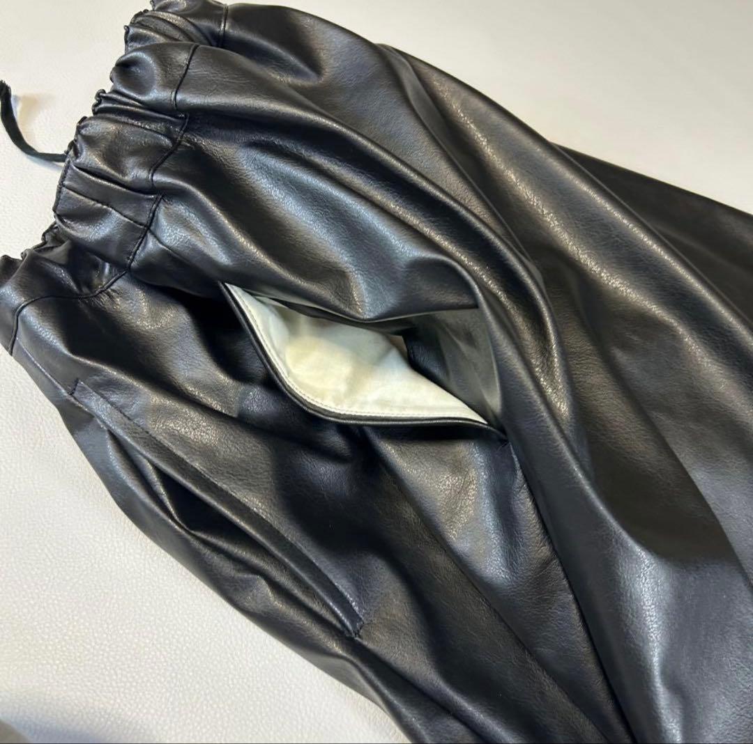 COMME des GARCONS フェイクレザー サルエルパンツ