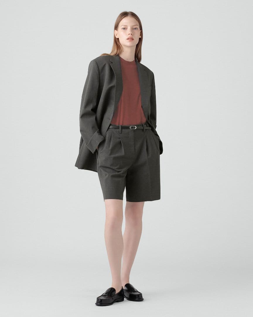 極美品*定価6.8万 Theory 現行品 オーバーサイズジャケット チャコール
