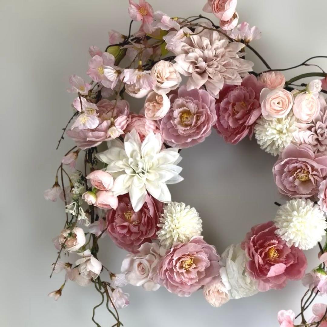 『 流華麗桜』 桜のハート型リース　最終❗️