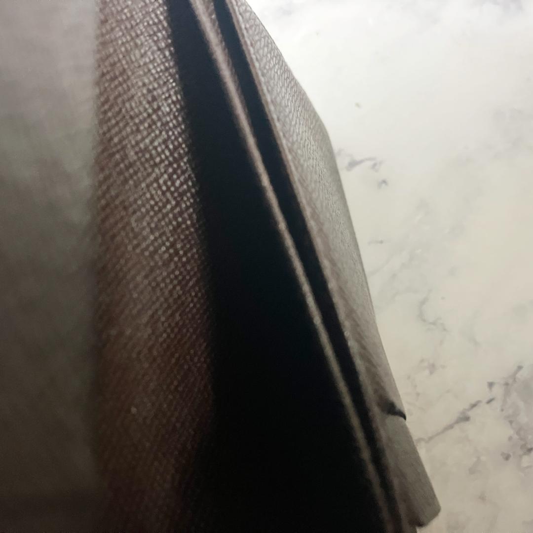 B975【美品】LOUIS VUITTON★ダミエ がま口二つ折り財布 ブラウン