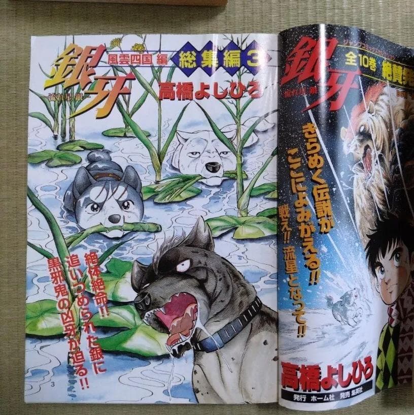 流れ星　銀牙 　総集編　1-5巻 高橋よしひろ　漫画　雑誌　ポスター付き