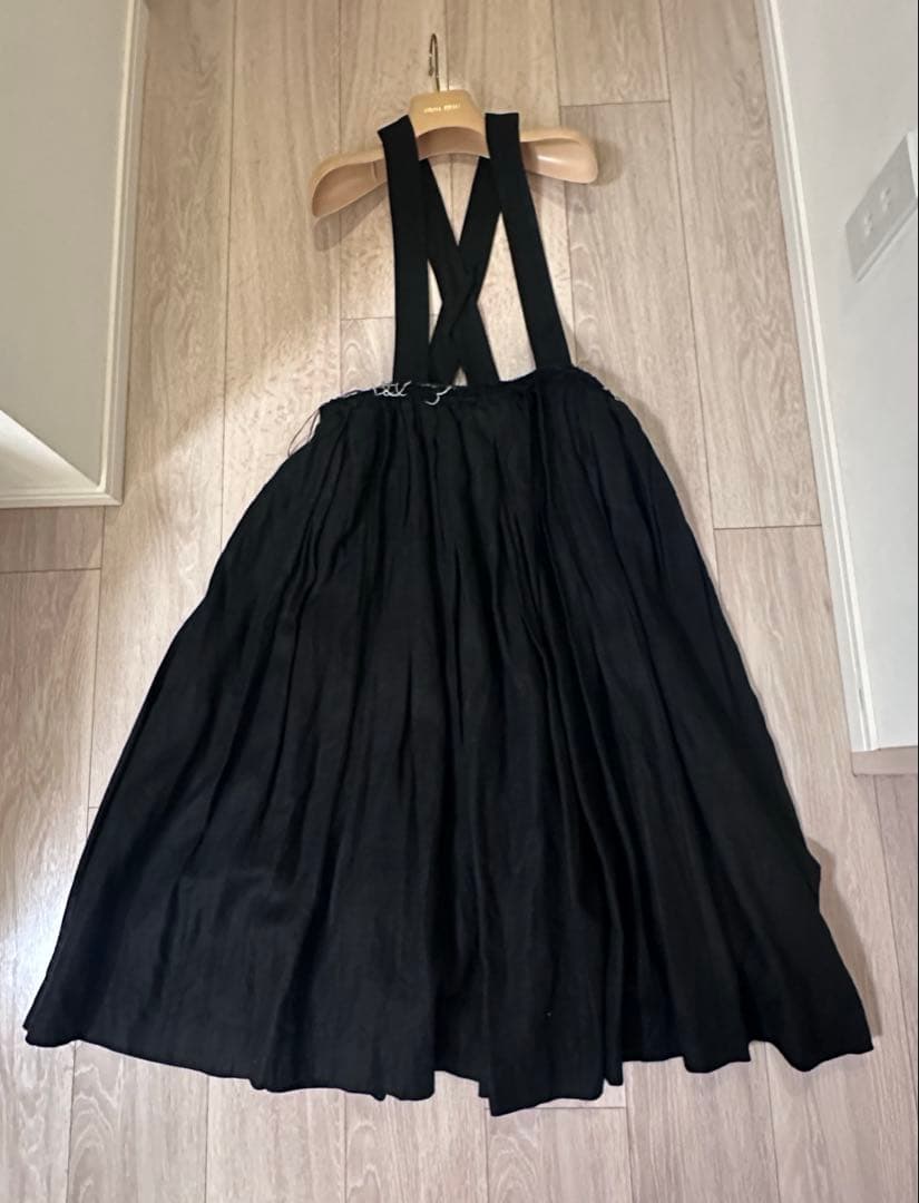 COMME des GARÇONS 黒 プリーツスカート　厚手　サロペット