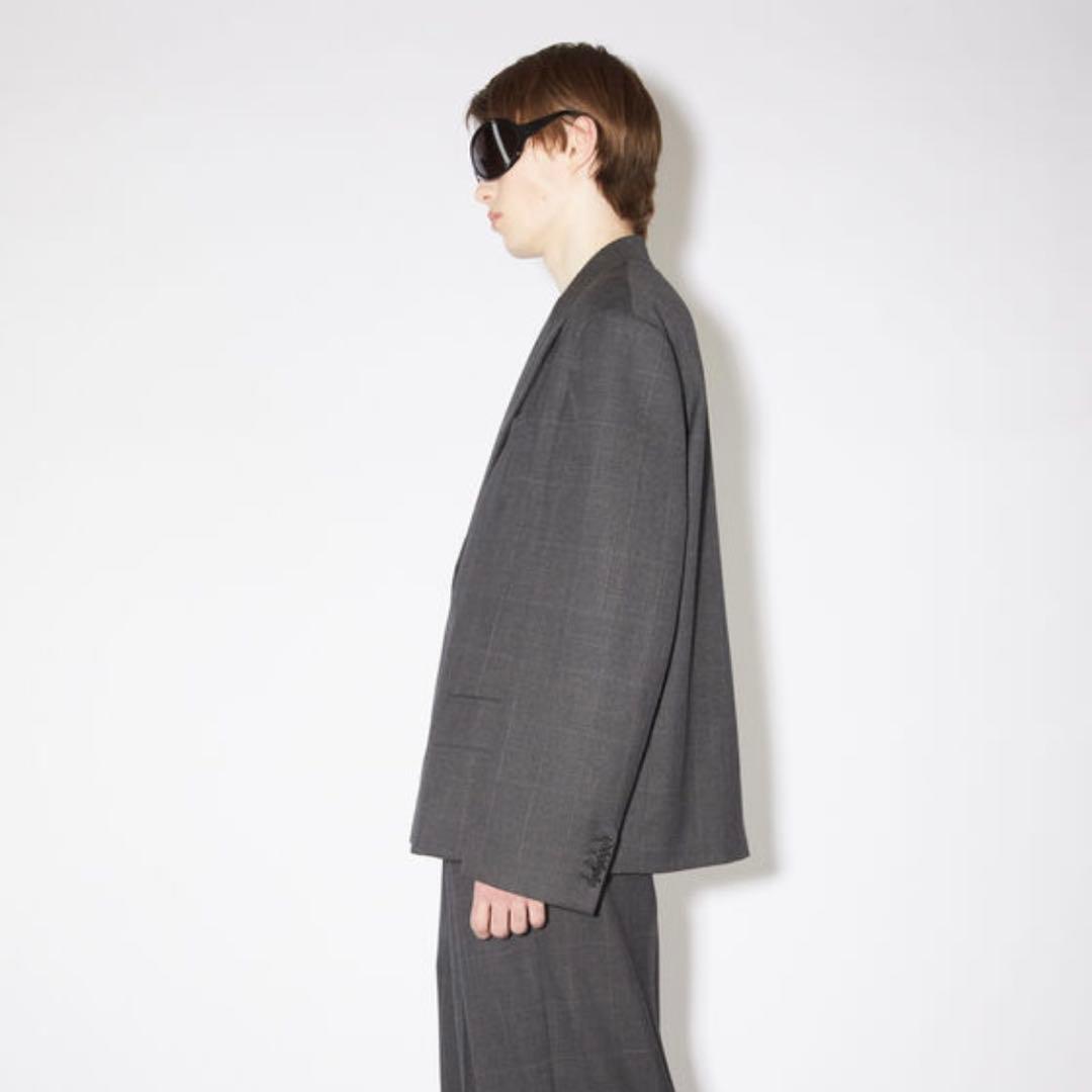 【hasu】Acne Studiosグレーダブルブレストチェックジャケット