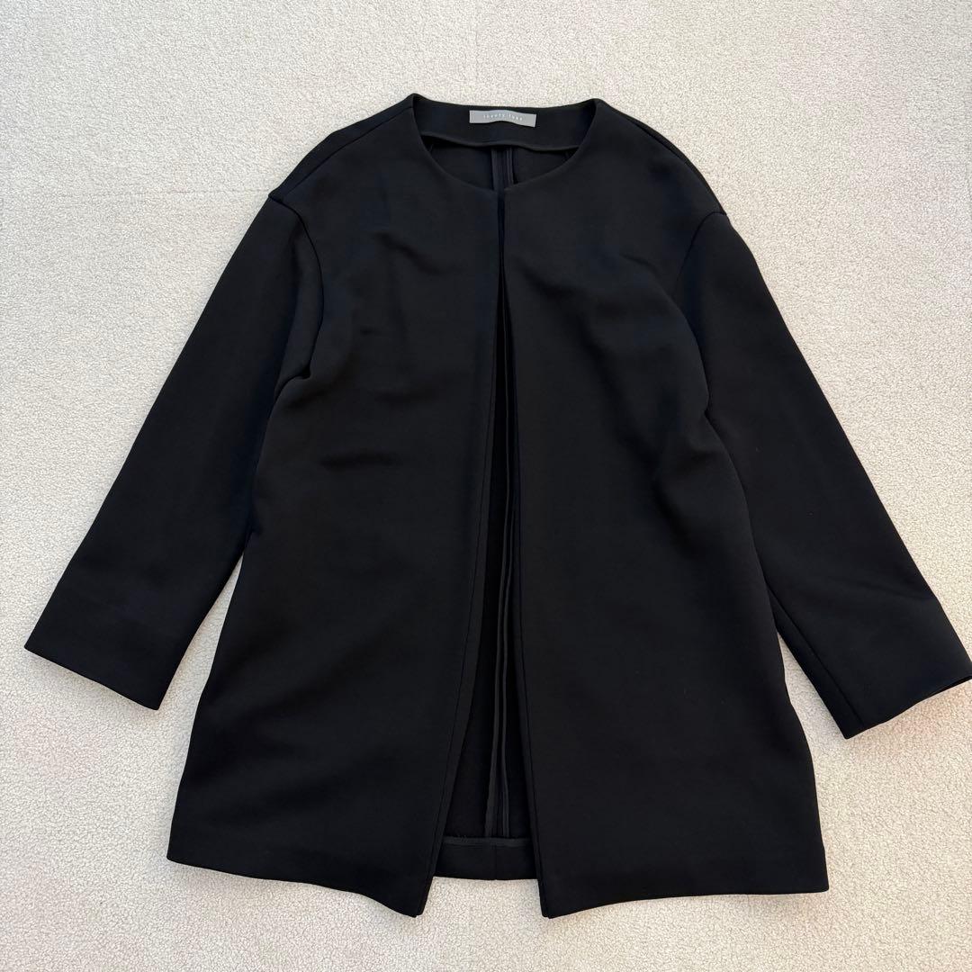 Theory luxe ノーカラー 羽織り 黒 38 キレイめ✨カジュアル 春✨