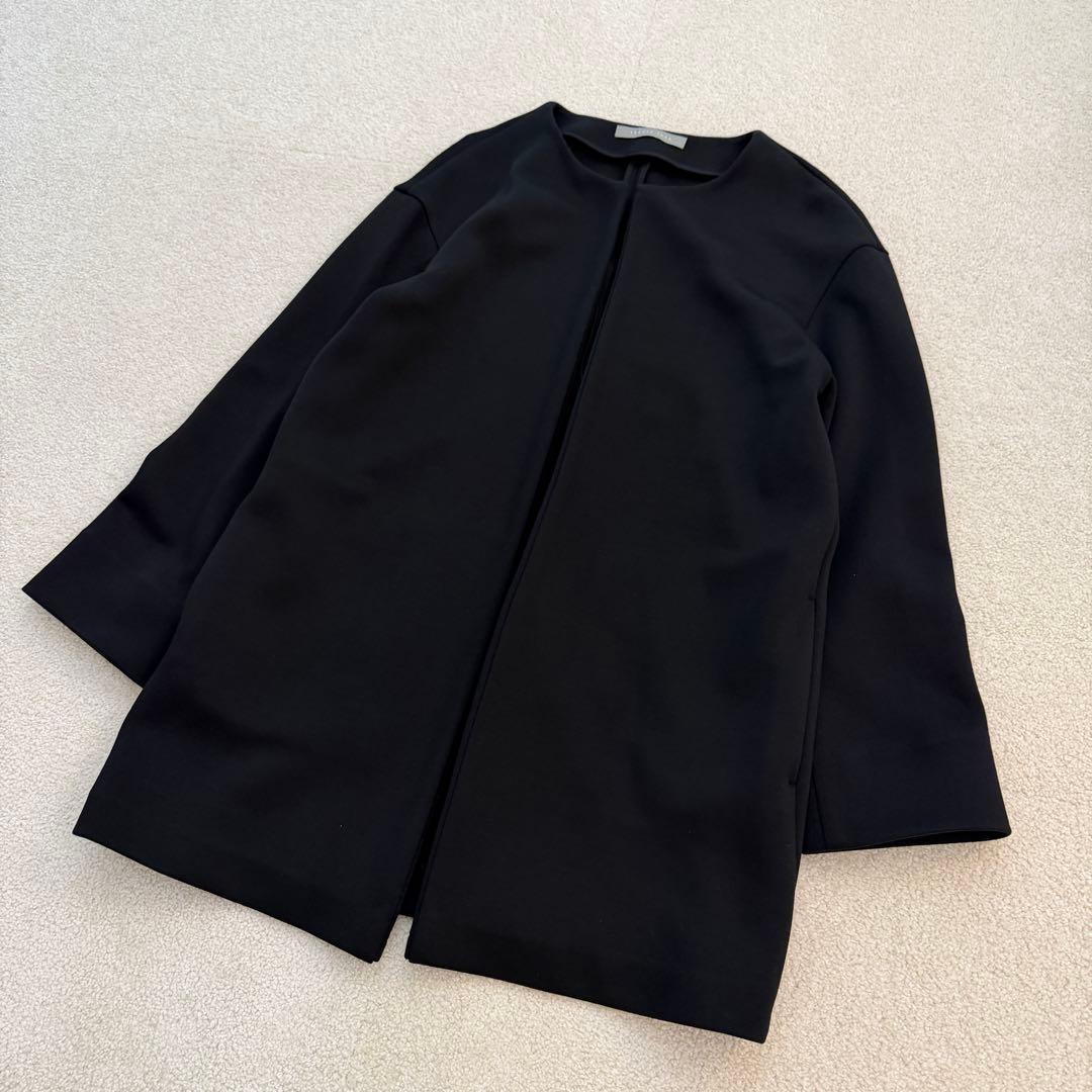 Theory luxe ノーカラー 羽織り 黒 38 キレイめ✨カジュアル 春✨