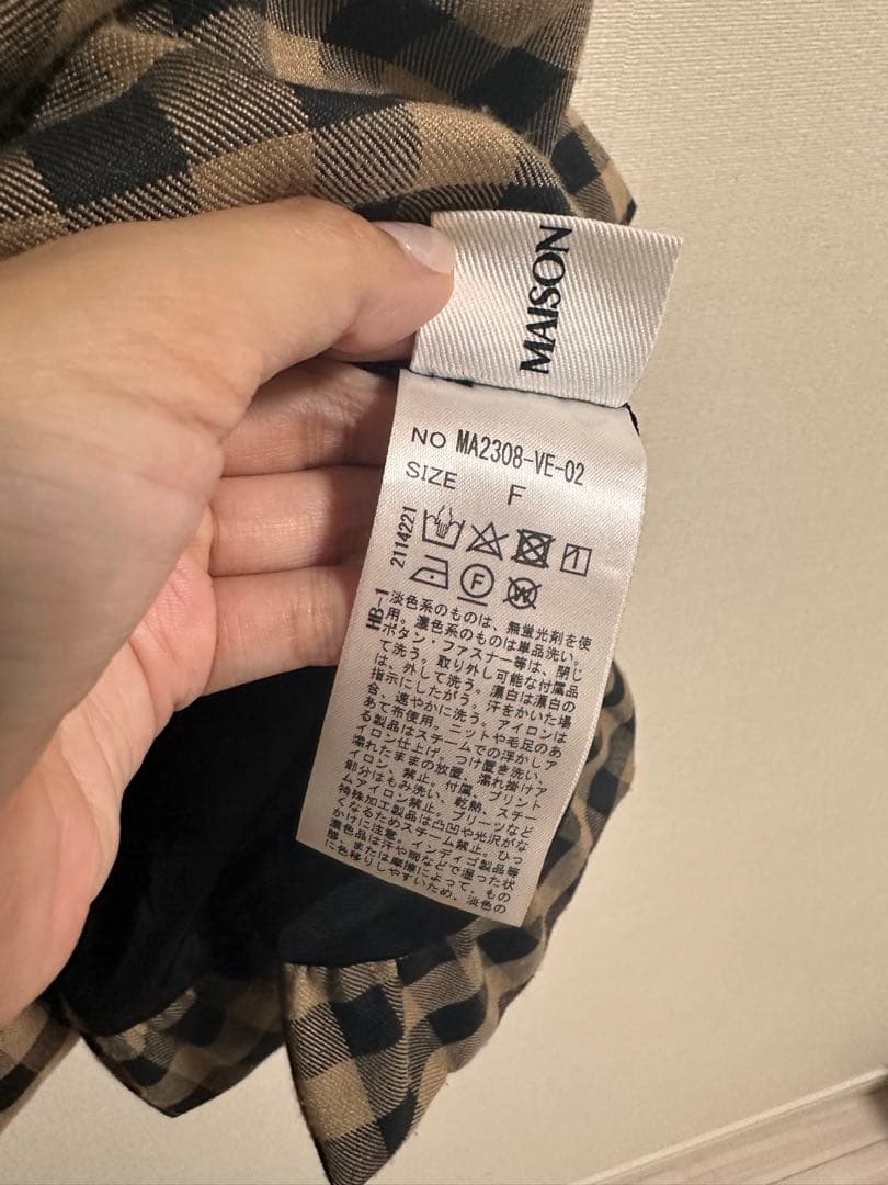 MAISON RAVIEWチェックリボンキャミソール