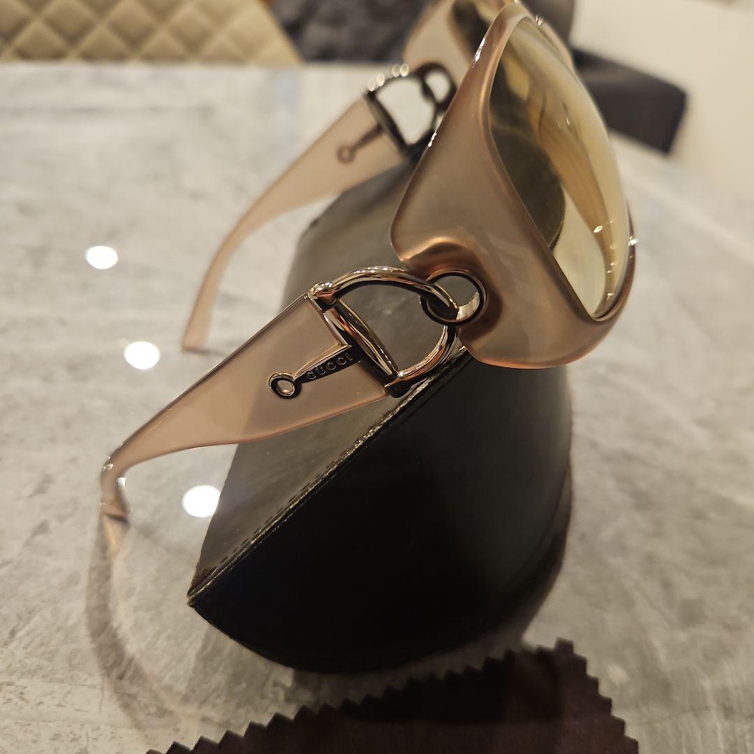 GUCCI ベージュ ラウンド型サングラス ケース付き