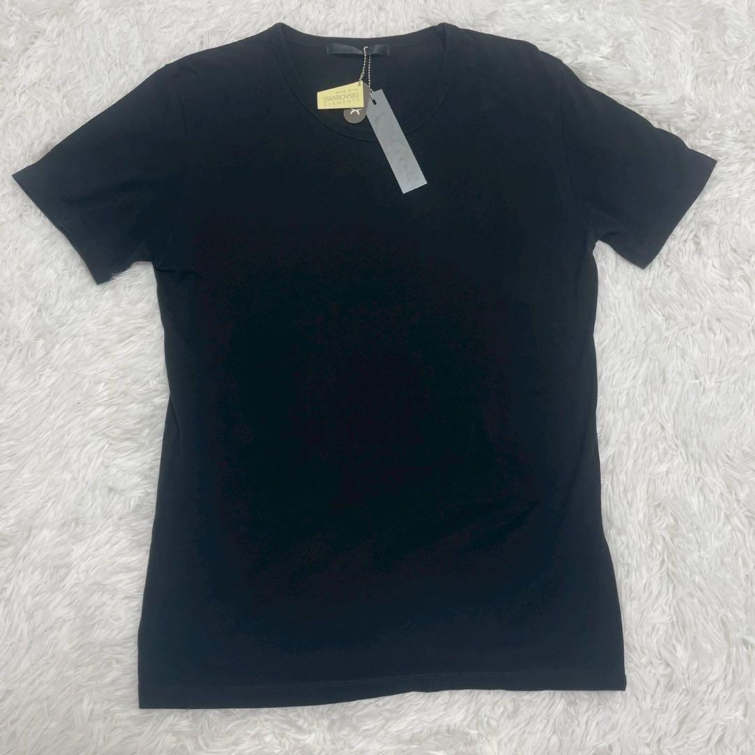 タグ付き 未使用 roar SVAROVSKI ストーン スタッズ Tシャツ 黒