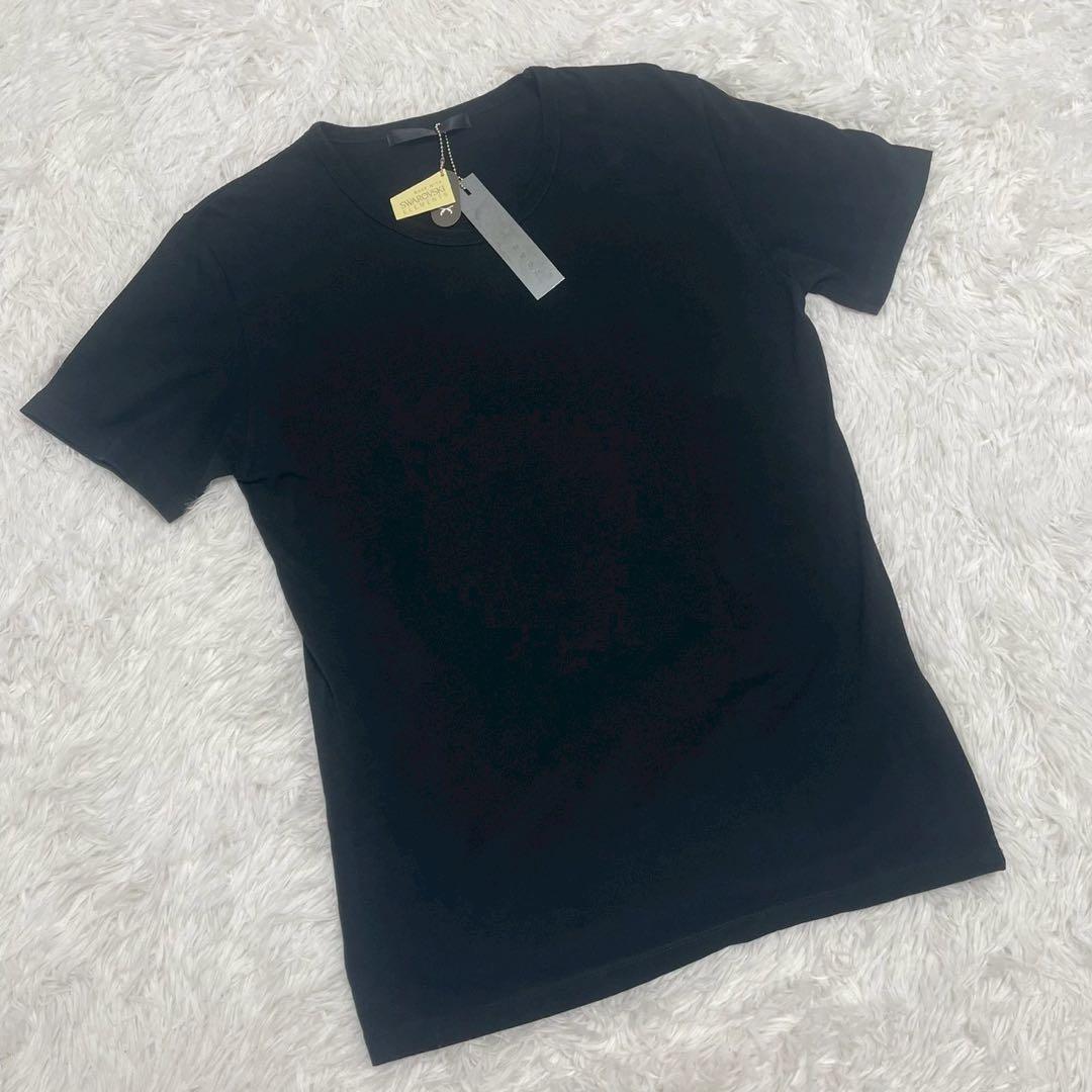 タグ付き 未使用 roar SVAROVSKI ストーン スタッズ Tシャツ 黒