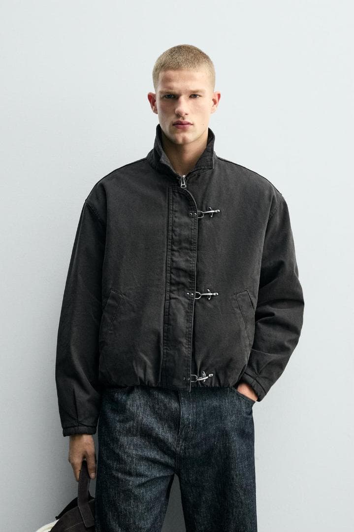 ZARA ザラ クロップドフィットトグルボタンジャケット L