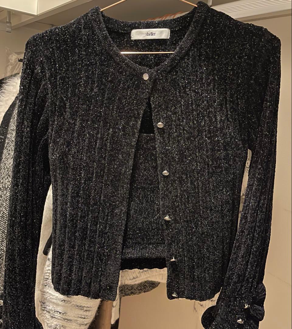トップス sheller velour like ensemble knit