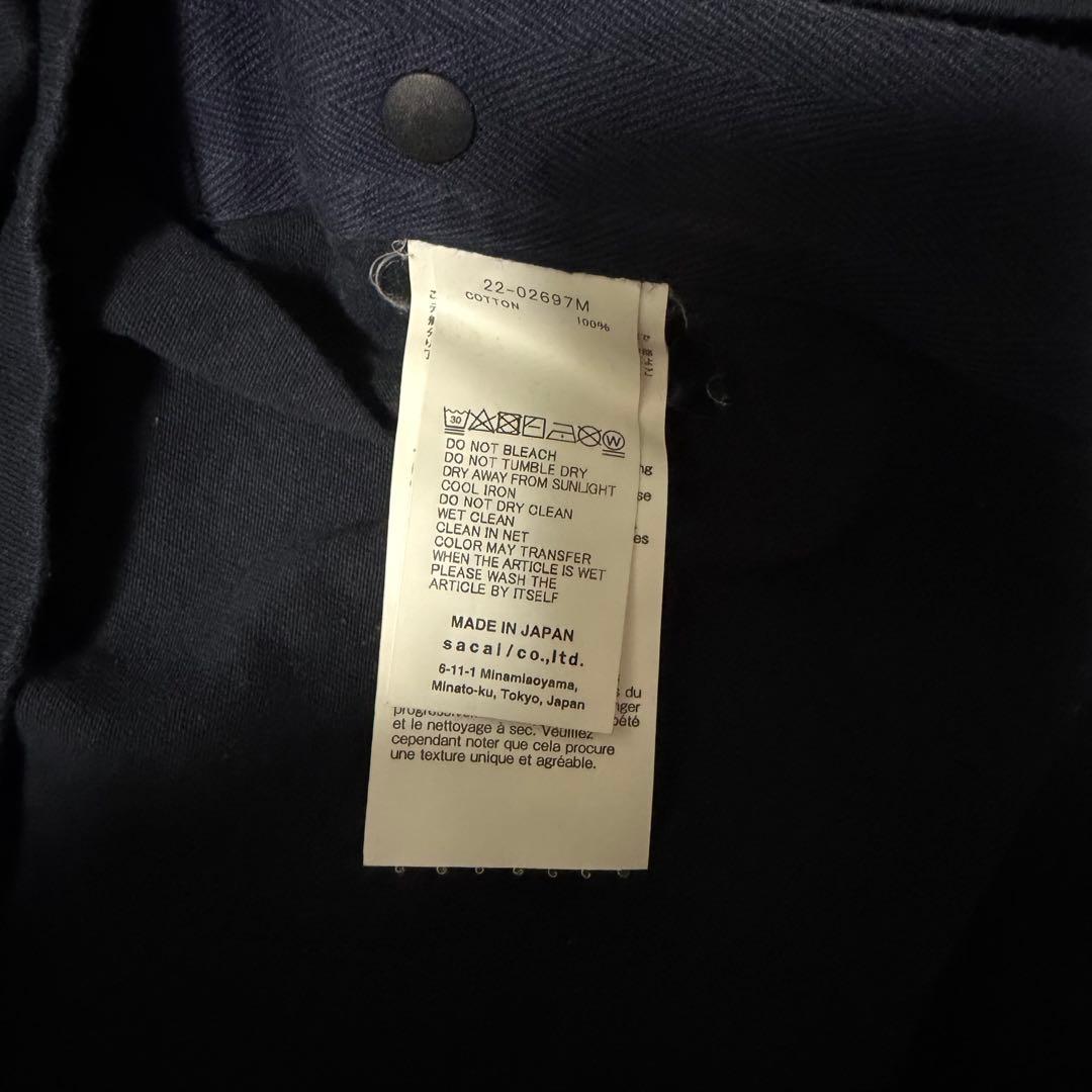 sacai バンダナ柄 袖 Tシャツ サイズ4 ネイビー
