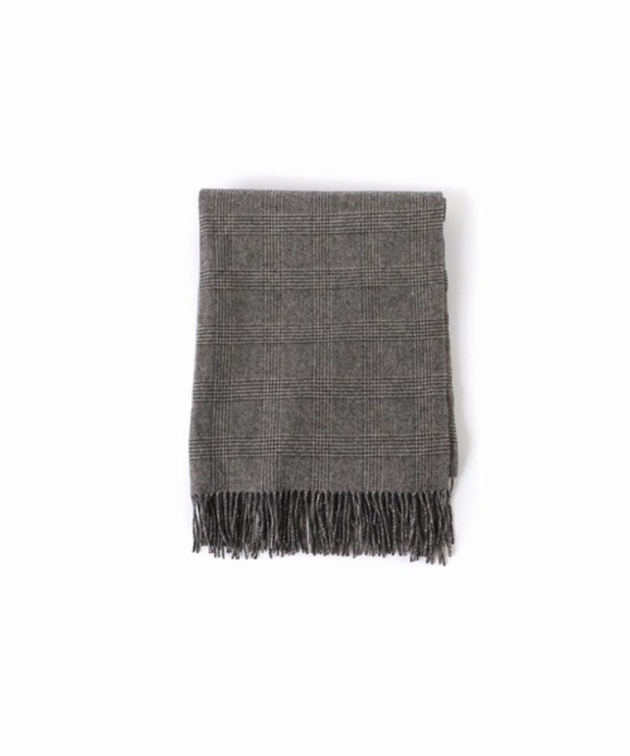 THROW DOUBLE FACE GLEN チェック ストール　グレー　新品