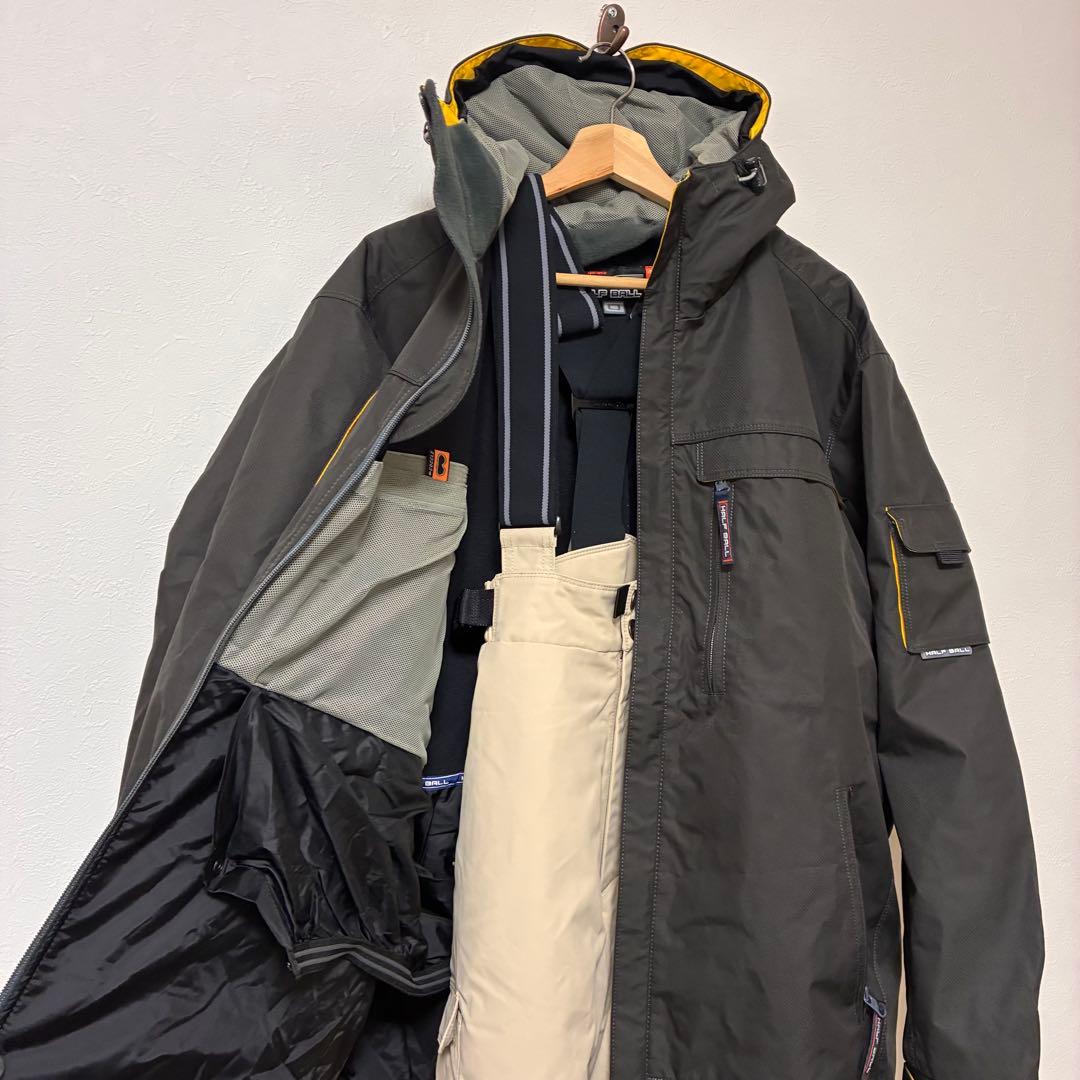 メンズ　スキー　スノボ　ウェア　大きめ　O XL 上下　黒　エレッセ　カッコいい