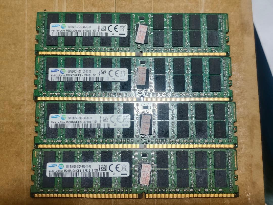 samsung ddr4 2133 eccメモリ64gb動作品
