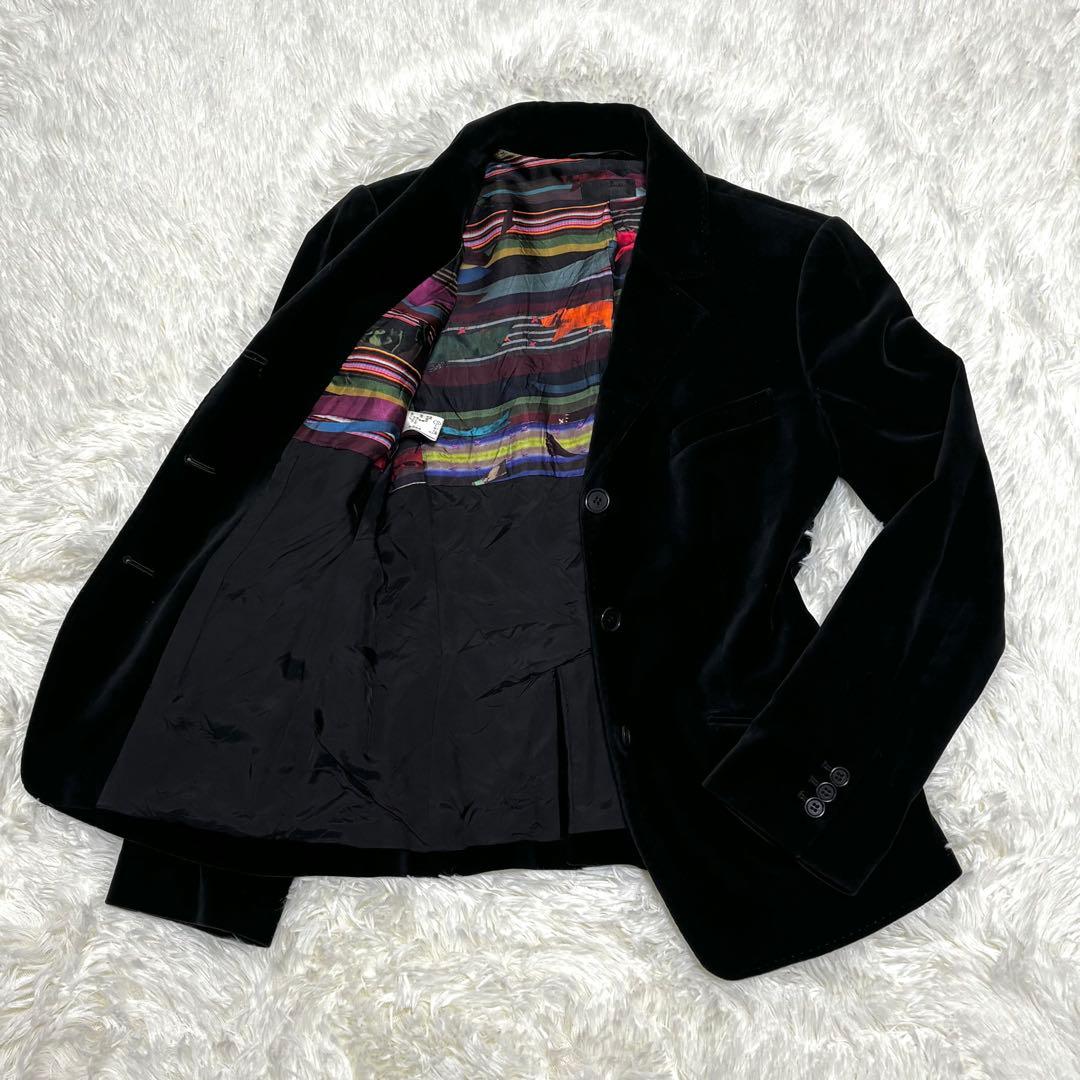 【Paul Smith Black】ブラックベルベットジャケット 黒 40 L