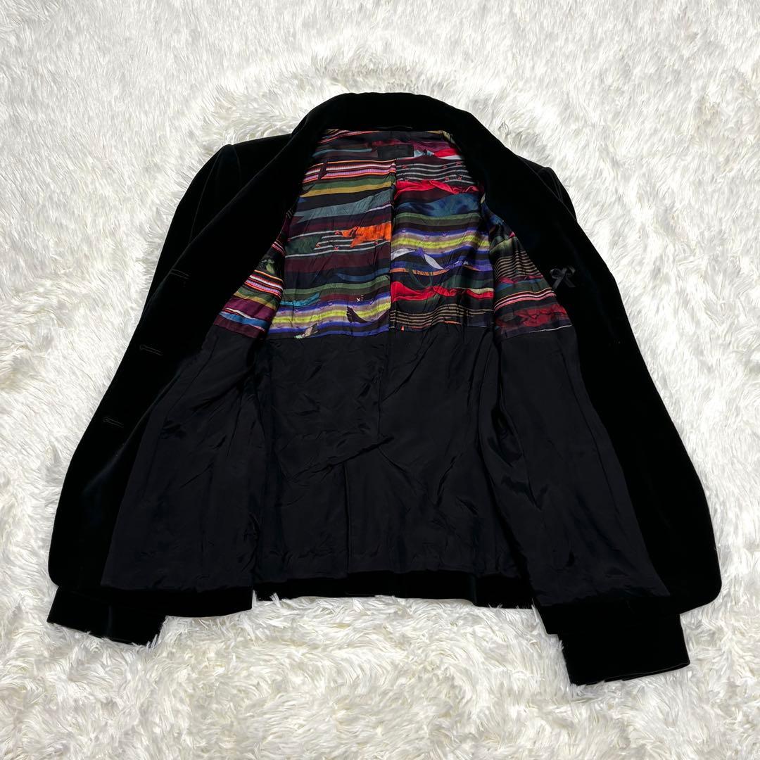 【Paul Smith Black】ブラックベルベットジャケット 黒 40 L