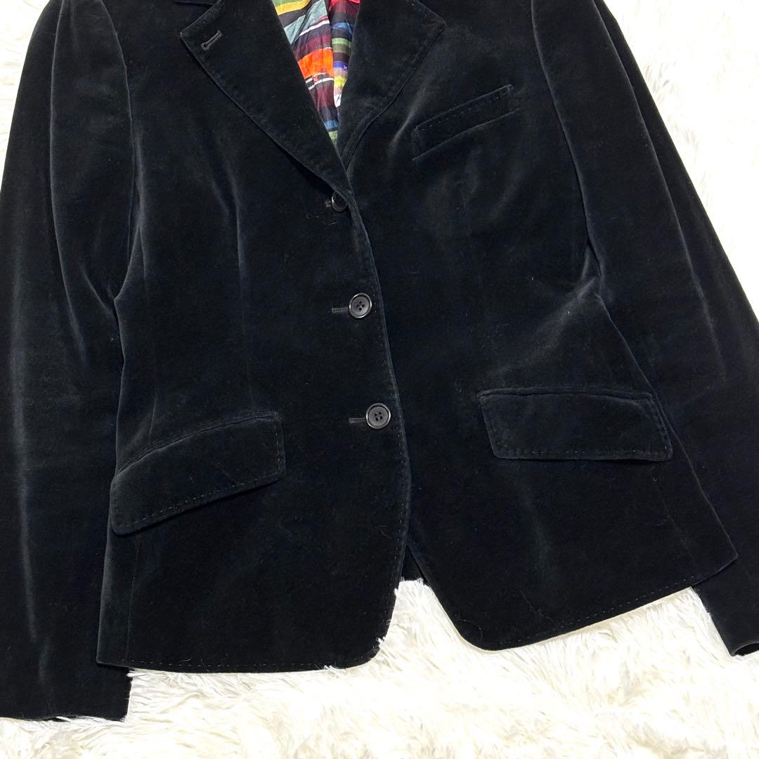 【Paul Smith Black】ブラックベルベットジャケット 黒 40 L