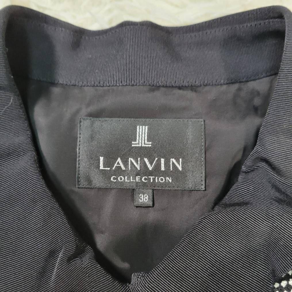 美品✨ランバンコレクション　ツイード　ワンピース　五分袖　M　比翼
