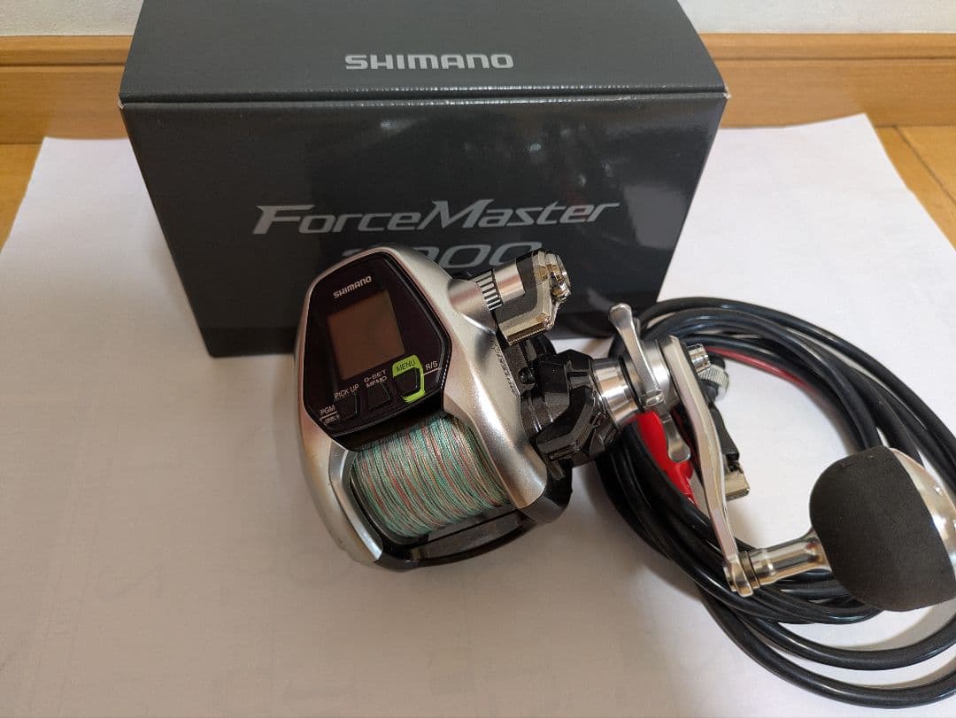 SHIMANO ForceMaster 3000 電動リール　箱、糸、コード付き