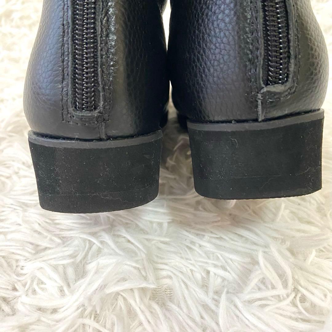 極美品✨ラックウォーク やわらかレザーブーツ シボ革 黒 日本製 24.5