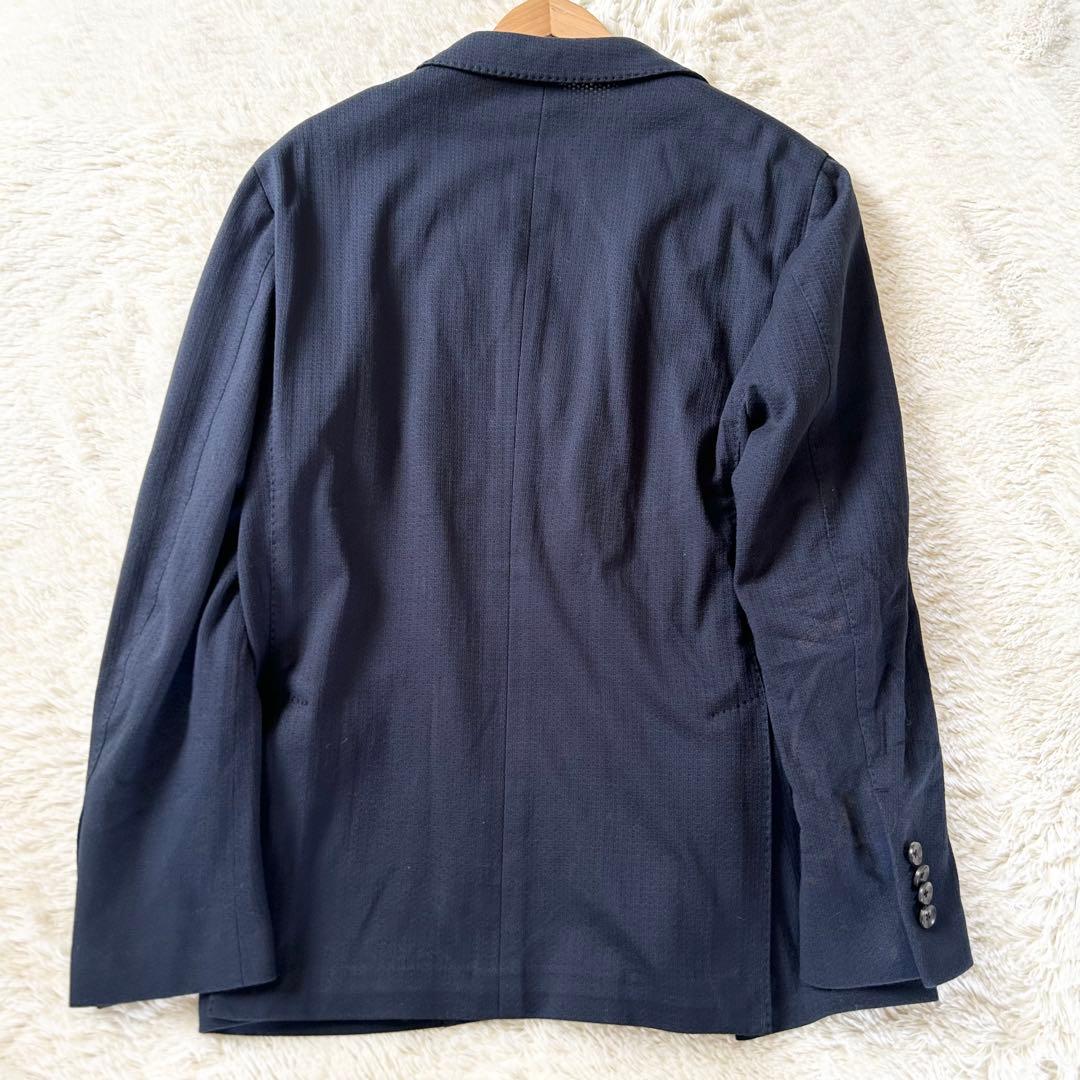LARDINI テーラード アンコンジャケット ネイビー コットン イタリア製