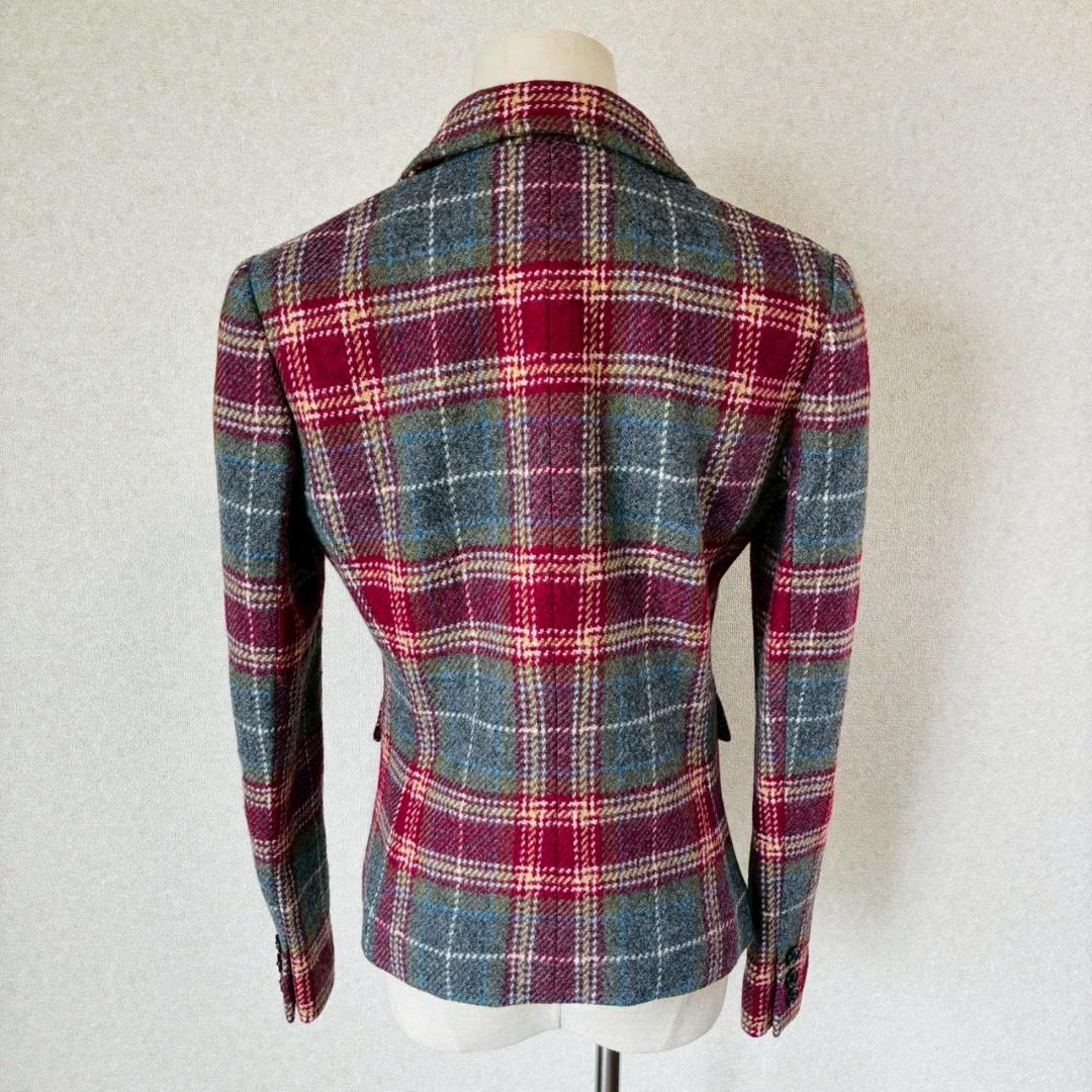新品 Yorkland ウール100%タータンチェックジャケット M 上品 万能