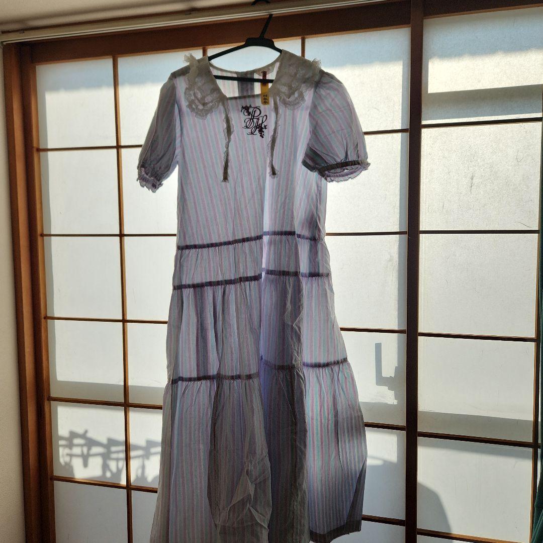 Pink House ストライプ柄 半袖ロング丈トップス