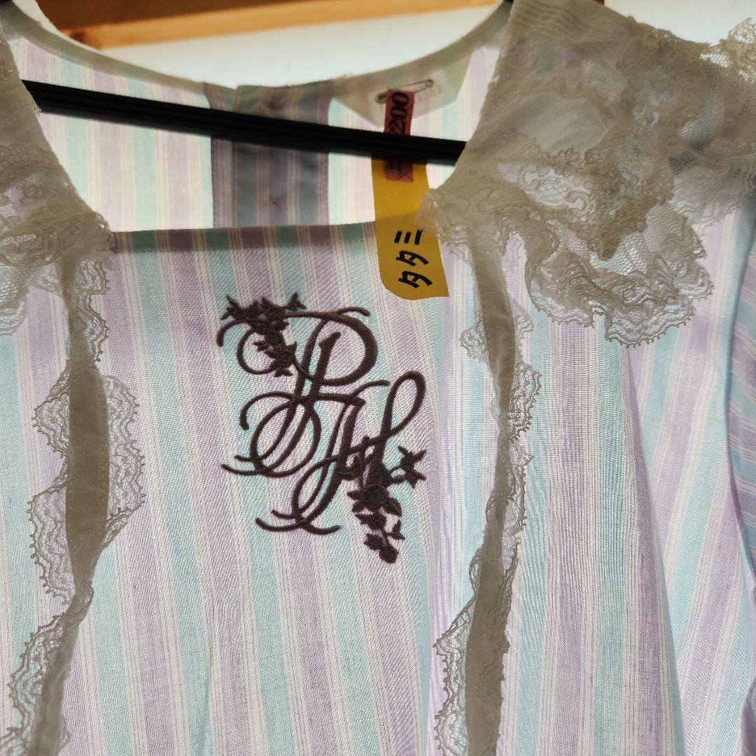 Pink House ストライプ柄 半袖ロング丈トップス